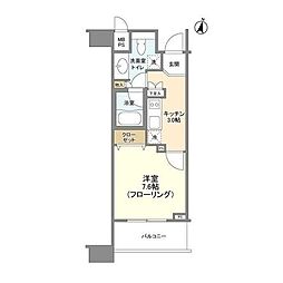 HF白金高輪レジデンス 1Kの間取図画像