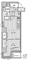 エムズサニーパレス月島 1LDKの間取図画像