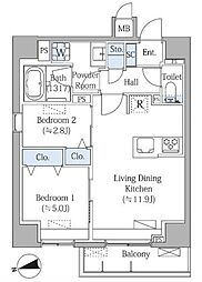 グランドマークレジデンス大森 2LDKの間取図画像