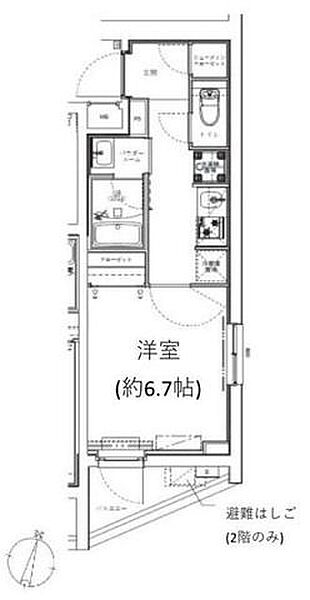 ジェノヴィア学芸大学 208｜東京都目黒区目黒本町２丁目(賃貸マンション1K・2階・25.40㎡)の写真 その2