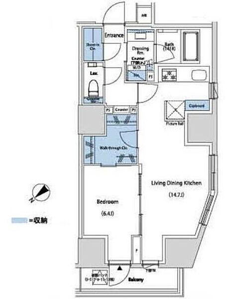 ザ・パークハビオ市ヶ谷イースト ｜東京都新宿区市谷田町２丁目(賃貸マンション1LDK・5階・53.87㎡)の写真 その2