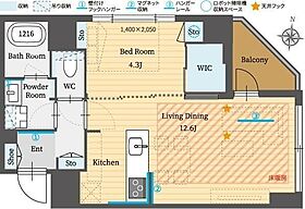 パークルール恵比寿 206 ｜ 東京都渋谷区恵比寿２丁目5-4（賃貸マンション1LDK・2階・41.20㎡） その2