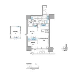ルフォンプログレ本郷三丁目 2LDKの間取図画像