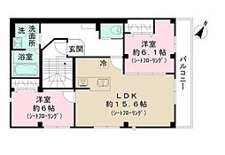 メゾン・ド・コール 3階2LDKの間取り