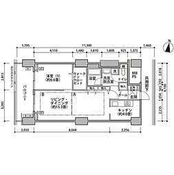 東雲キャナルコートCODAN 3階1LDKの間取り