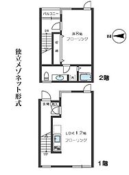 アビターレ神宮前 2階1LDKの間取り