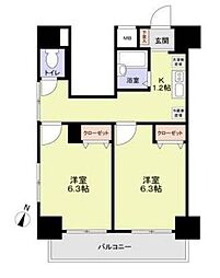 ロリエ笹塚 1201 12階2Kの間取り