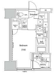 ザ・パークハビオ人形町レジデンス 507 5階1Kの間取り