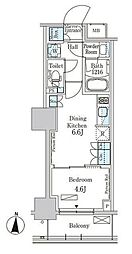 パークアクシス錦糸公園 1DKの間取図画像
