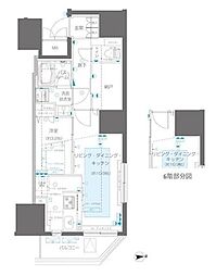 ズーム信濃町 1LDKの間取図画像