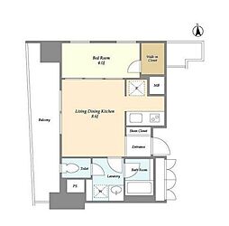グランテール代々木 1LDKの間取図画像