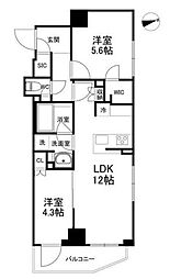 CRESTCOURT世田谷松原 2LDKの間取図画像