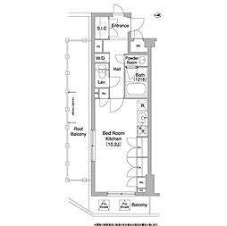 コンフォリア目黒長者丸 ワンルームの間取図画像