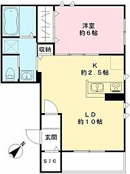 ドミールエバラ 1LDKの間取図画像