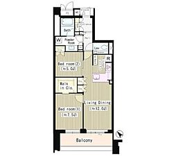ジオ南青山 2LDKの間取図画像