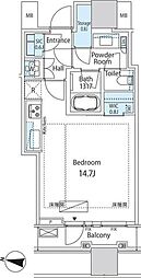 パークコート渋谷ザタワー ワンルームの間取図画像
