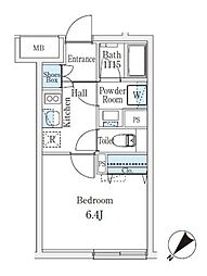 クレアテイフ学芸大学 1Kの間取図画像