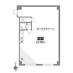 グランヒルズ西新宿 ワンルームの間取図画像