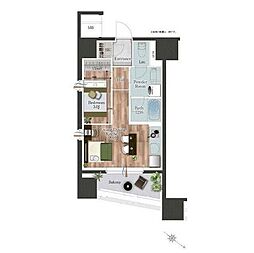 デュオフラッツ池尻大橋 1LDKの間取図画像
