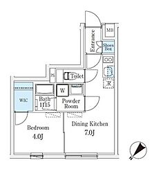 クレアテイフ学芸大学 1DKの間取図画像
