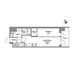 シーズンフラッツ大森西 1LDKの間取図画像