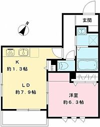 グレースアオキ 1LDKの間取図画像