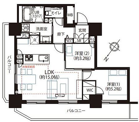 2LDK 間取り