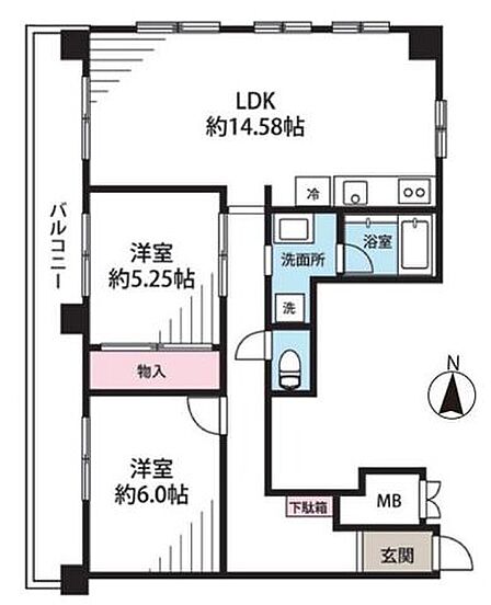 2LDK 間取り