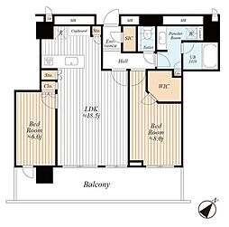 MIDTOWERGRAND 2LDKの間取図画像