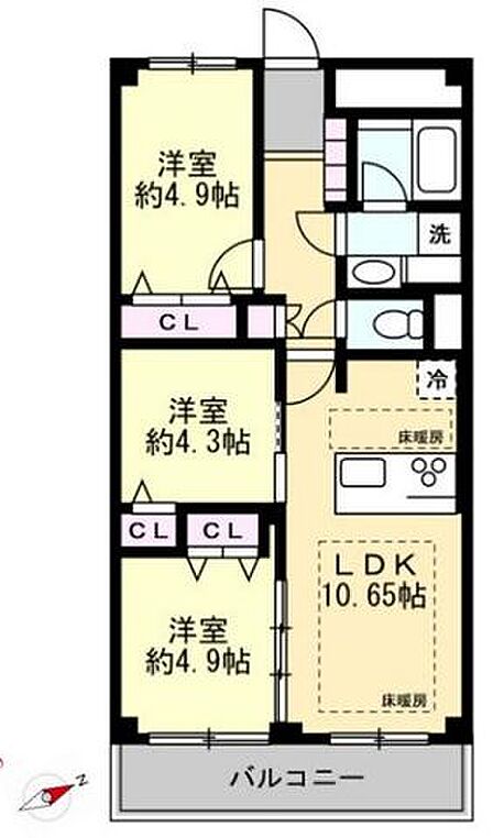 3LDK 間取り