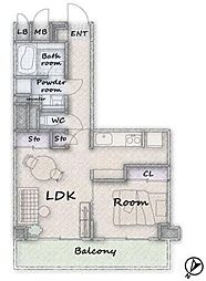 上池袋グリーンハイツ 1LDKの間取図画像