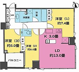 シティタワーズ豊洲ザ・シンボル 3LDKの間取図画像