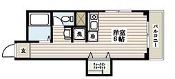 京信マンション ワンルームの間取図画像