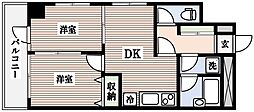 ダイアパレス新宿一丁目 2DKの間取図画像