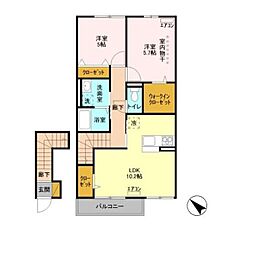 ユーミー 2LDKの間取図画像