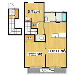 ベルタウン2 2LDKの間取図画像