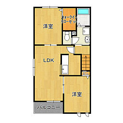 トップヒルズA 2LDKの間取図画像