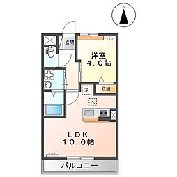 エヴァーヒルズ 1LDKの間取図画像