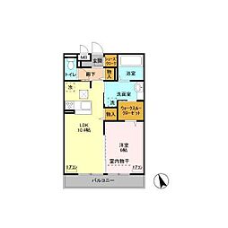 つくばエーワン 1LDKの間取図画像