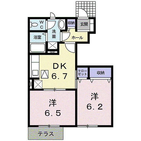 ノースヒルズ ｜和歌山県橋本市野(賃貸アパート2DK・1階・46.92㎡)の写真 その2