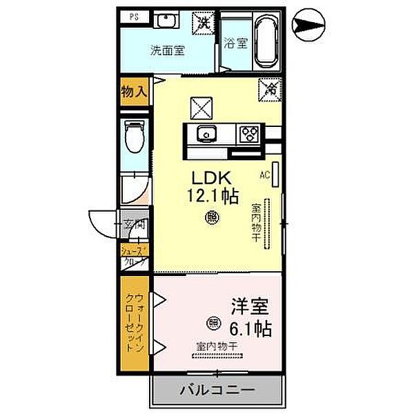 D-room repos ｜和歌山県和歌山市三葛(賃貸アパート1LDK・1階・46.28㎡)の写真 その2