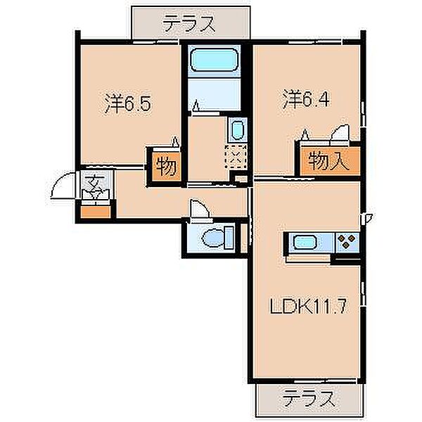 ベレオ園部 ｜和歌山県和歌山市園部(賃貸マンション2LDK・1階・57.74㎡)の写真 その2