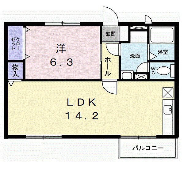 和歌山県橋本市岸上(賃貸アパート1LDK・2階・46.85㎡)の写真 その2