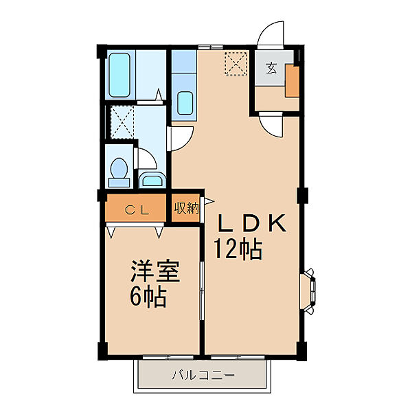 和歌山県和歌山市布施屋(賃貸アパート1LDK・1階・44.71㎡)の写真 その2