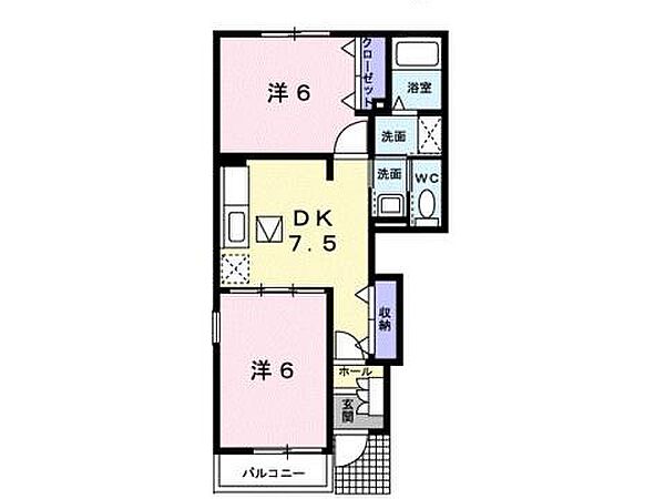 和歌山県紀の川市粉河(賃貸アパート2DK・1階・44.82㎡)の写真 その2