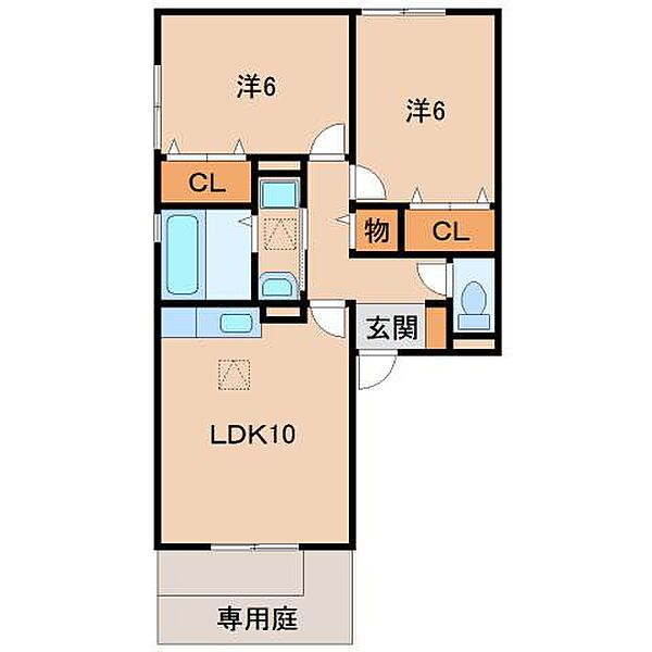 和歌山県和歌山市田尻(賃貸アパート2LDK・1階・54.73㎡)の写真 その2