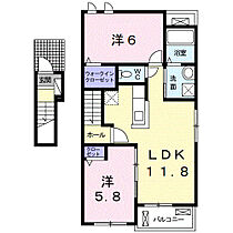 和歌山県和歌山市加納（賃貸アパート2LDK・2階・56.72㎡） その2