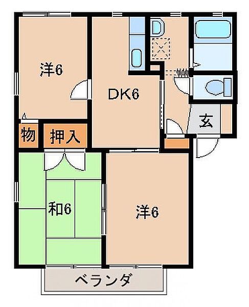 ディアス名高 ｜和歌山県海南市名高(賃貸アパート3DK・2階・50.90㎡)の写真 その2