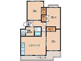 フォーシーズン和歌山I  ｜ 和歌山県和歌山市内原（賃貸マンション3LDK・3階・65.88㎡） その2