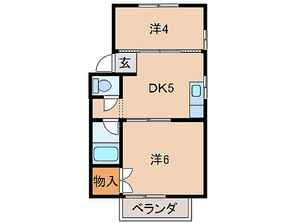 コーポマキ ｜和歌山県和歌山市平井(賃貸アパート2DK・2階・30.64㎡)の写真 その2